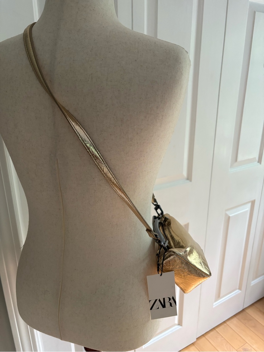 Zara Metallic Gold Mini Two Way Bag - Picture 4 of 13